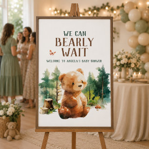 Wir können es kaum erwarten Wald-Baby-Party-Plakat Poster