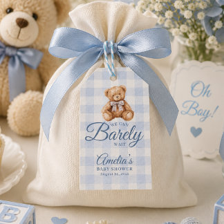 Wir können es kaum erwarten Wasserfarbe-Baby-Party Geschenkanhänger
