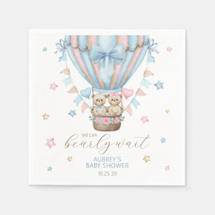 Wir können es kaum erwarten, Zwillinge Baby Shower Serviette