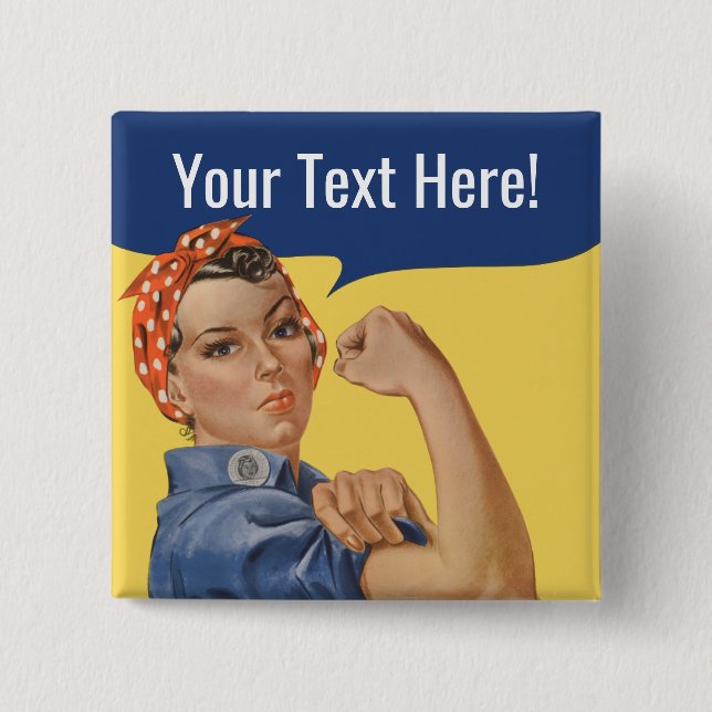 Wir können es machen Custom Rosie The Riveter Butt Button (Vorderseite)