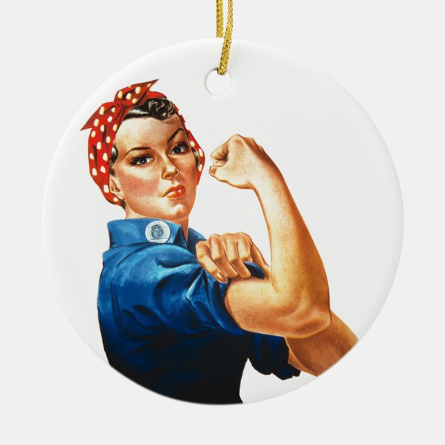 Wir können es machen Rosie der Riveter Women Power Keramik Ornament (Vorne)