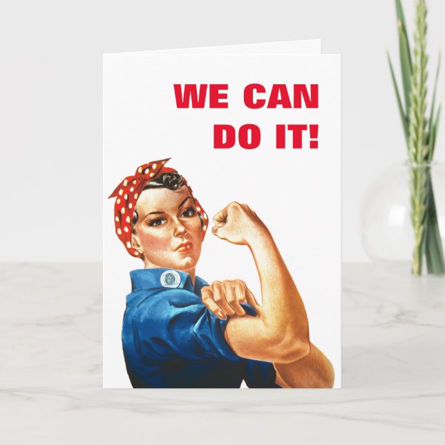 Wir können es machen Rosie the Riveter Women Power Karte (Vorderseite)
