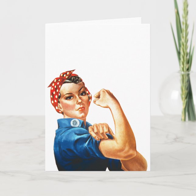 Wir können es machen Rosie the Riveter Women Power Karte (Vorderseite)