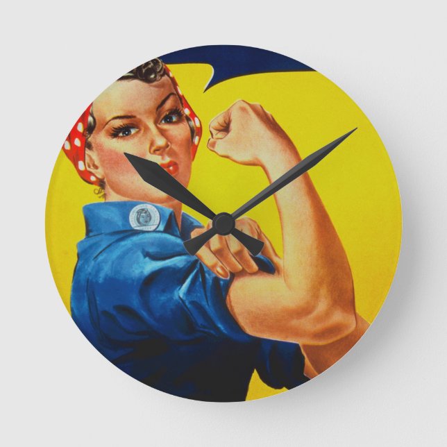 Wir können es mit dem Riveter machen Runde Wanduhr (Vorderseite)