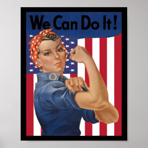 Wir können es mit der Riveter Feminist Flag USA ma Poster