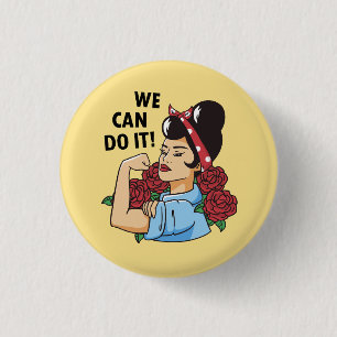 Wir können es Rockabilly Rosie Feminist machen Button