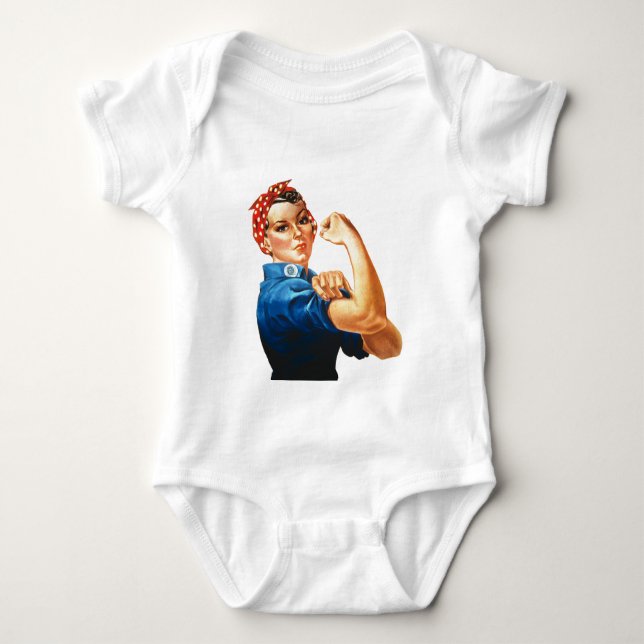 Wir können es Rosie machen, der Riveter Women Powe Baby Strampler (Vorderseite)