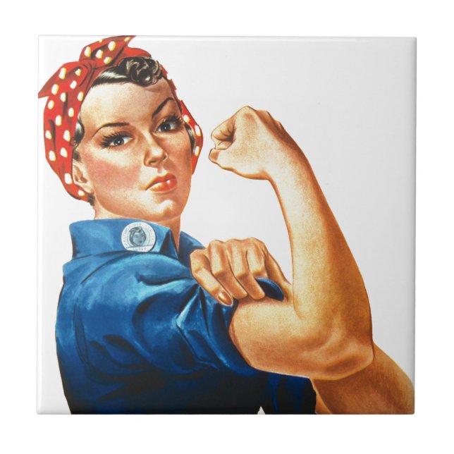 Wir können es Rosie machen, der Riveter Women Powe Fliese (Vorderseite)