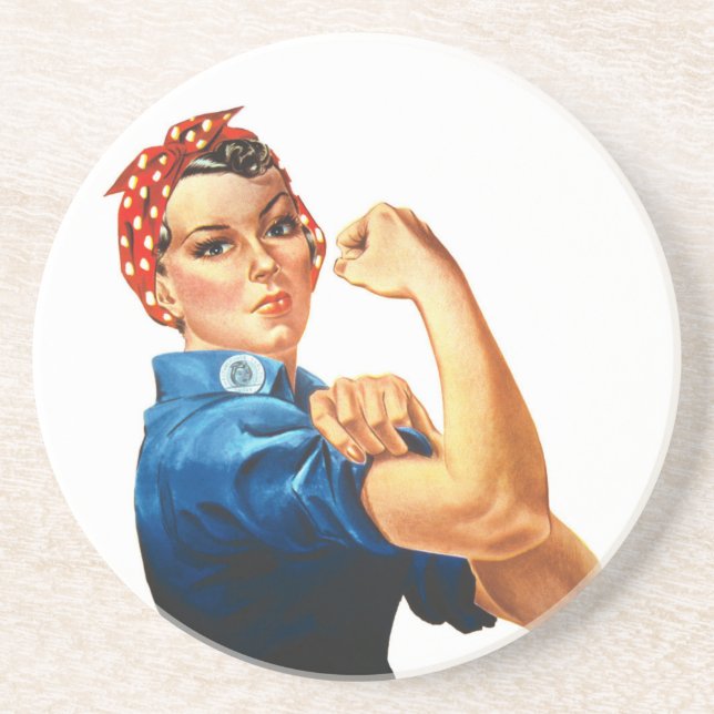 Wir können es Rosie machen, der Riveter Women Powe Getränkeuntersetzer (Vorne)