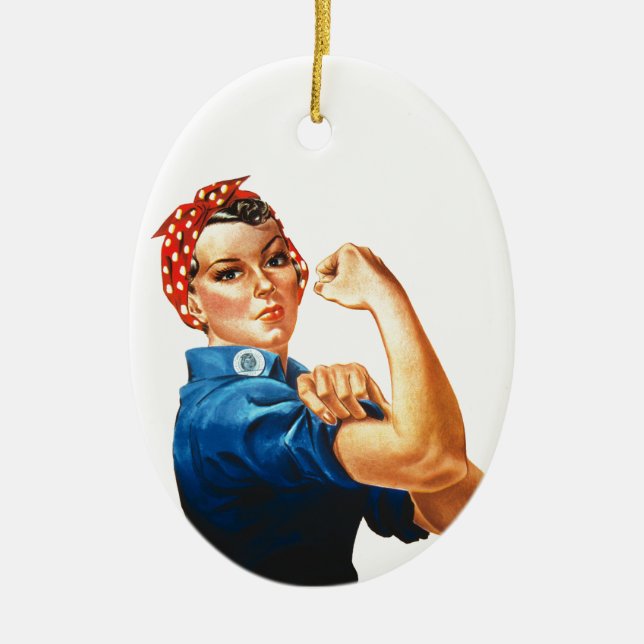 Wir können es Rosie machen, der Riveter Women Powe Keramikornament (Vorne)
