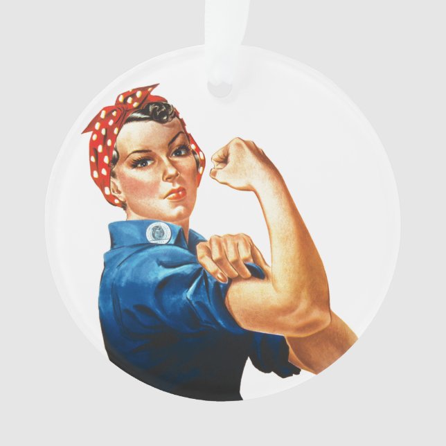Wir können es Rosie machen, der Riveter Women Powe Ornament (Vorderseite)