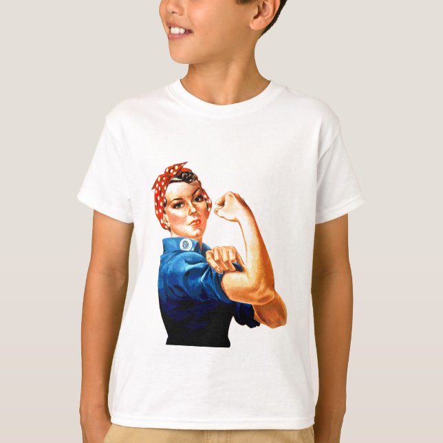 Wir können es Rosie machen, die Riveter-Weltkrieg- T-Shirt (Vorderseite)