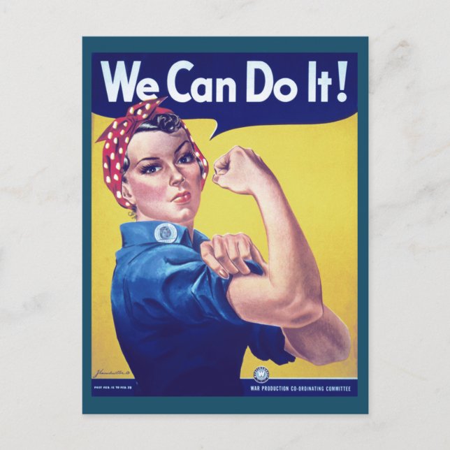 Wir können es Rosie machen, Riveter USA Staaten Postkarte (Vorderseite)