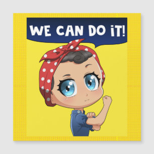 Wir können es tun! Anime Rosie, Riveter Chibi Gir Magnetkarte