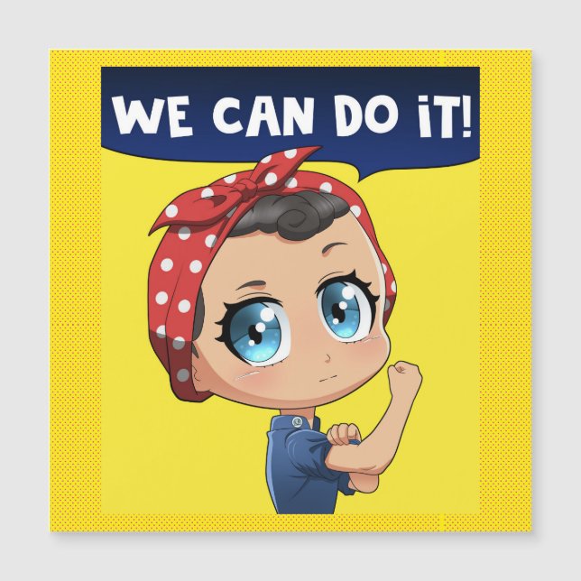  Wir können es tun! Anime Rosie, Riveter Chibi Gir Magnetkarte (Vorderseite)