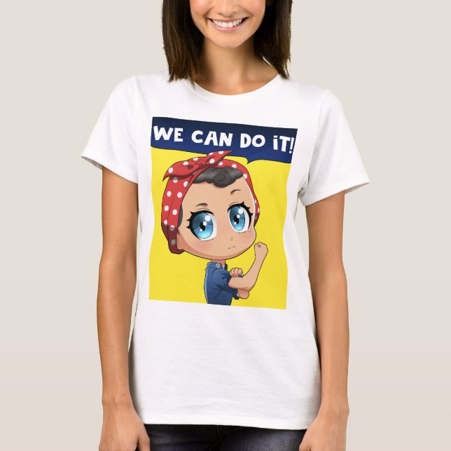  Wir können es tun! Chibi Girl Rosie, Riveter T-Shirt (Vorderseite)