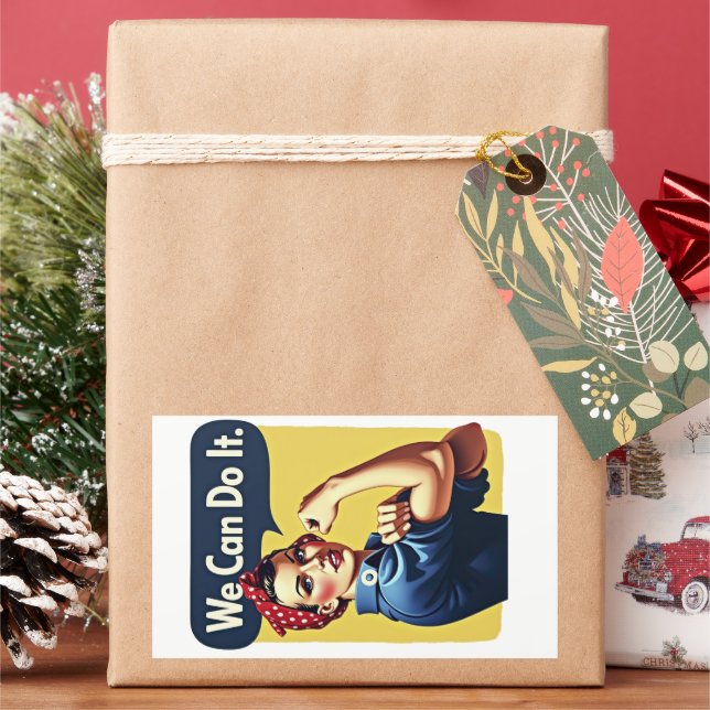 Wir können es tun | Der berühmte Feminismus Rechteckiger Aufkleber (Feiertag)