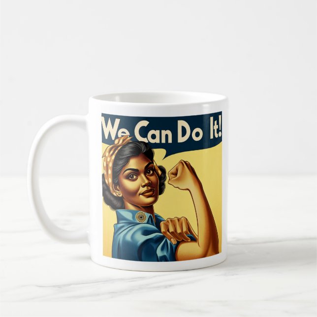 Wir können es tun - Indianerrosie, das Riveter Kaffeetasse (Links)