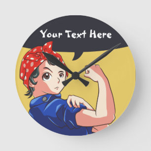 Wir können es tun! Magna Anime Rosie, Riveter Runde Wanduhr