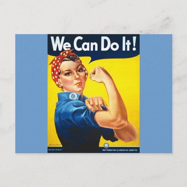Wir können es tun! Rosie the Riveter Postkarte (Vorderseite)