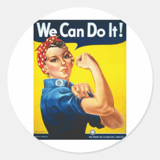 Wir können es tun! Rosie the Riveter Runder Aufkleber
