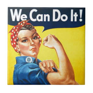 Wir können es tun! - Rosie the Riveter Vintag Ico Fliese
