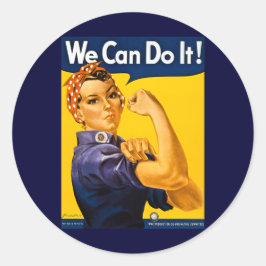 Wir können es tun! Rosie the Riveter Vintag WW2 Runder Aufkleber