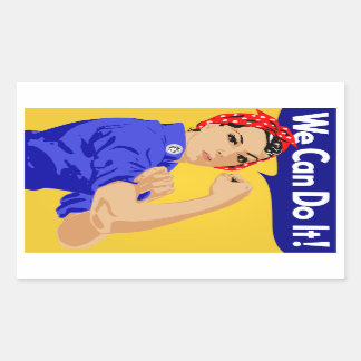 Wir können es tun! Rosie The Riveter WWII Poster Rechteckiger Aufkleber