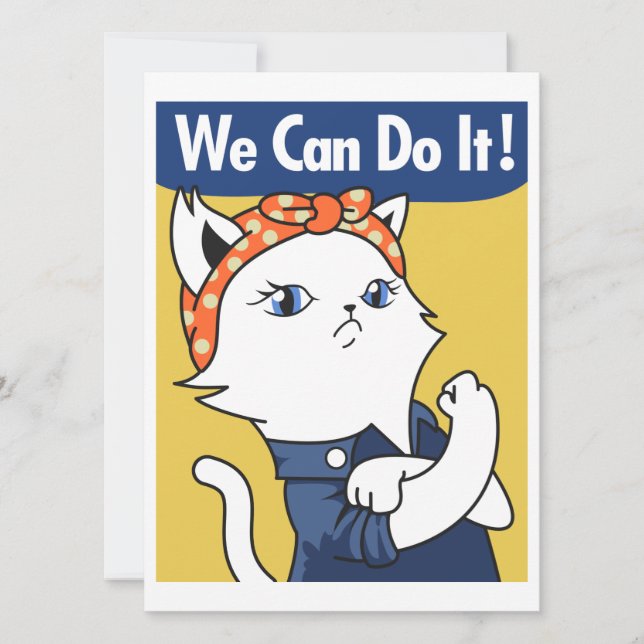 Wir können es tun! White Cat Rosie The Riveter (Vorderseite)