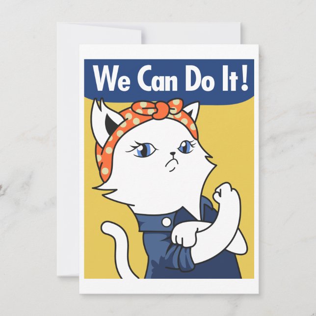 Wir können es tun! White Cat Rosie The Riveter (Vorderseite)