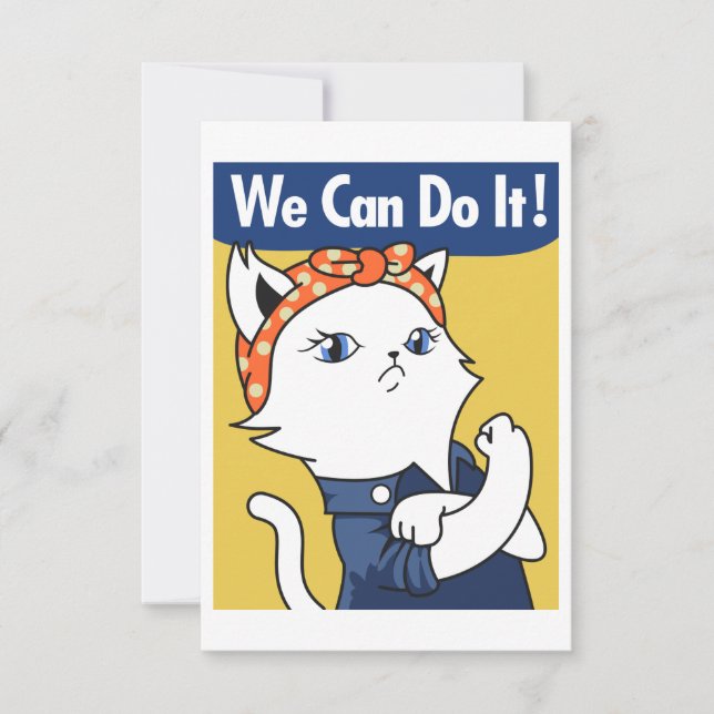 Wir können es tun! White Cat Rosie The Riveter (Vorderseite)