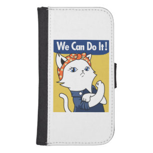 Wir können es tun! White Cat Rosie The Riveter Galaxy S4 Geldbeutel Hülle