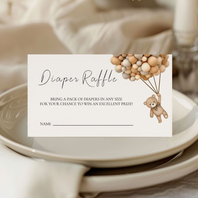 Wir können früh warten Teddy Balloon Raffle Ticket Begleitkarte (Von Creator hochgeladen)