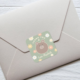 Wir können Frühjahrsdusche warten Danke Quadratischer Aufkleber