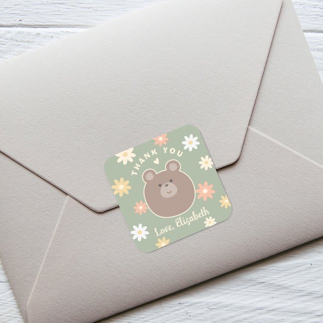 Wir können Frühjahrsdusche warten Danke Quadratischer Aufkleber (Von Creator hochgeladen)