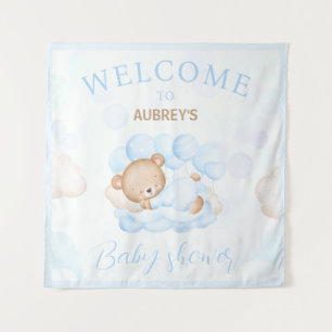 Wir können frühzeitig abwarten Baby Dusche Begrüßu Wandteppich