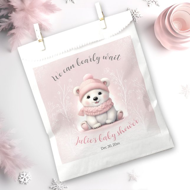 Wir können frühzeitig abwarten Baby Dusche Gefalle Geschenktütchen (We Can Bearly Wait Bear Baby Shower Favor Bag)
