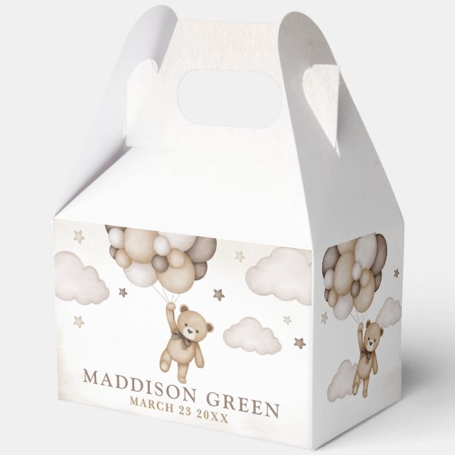 Wir können frühzeitig abwarten Baby Dusche Gefälli Geschenkschachtel (Vorderseite)