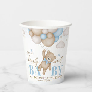 Wir können frühzeitig abwarten Baby Dusche Papiert Pappbecher