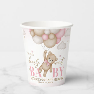 Wir können frühzeitig abwarten Baby Dusche Papiert Pappbecher