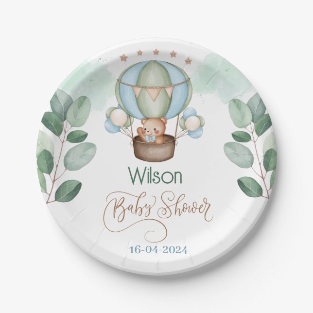 wir können frühzeitig abwarten, Babydusche Pappteller (Vorderseite)