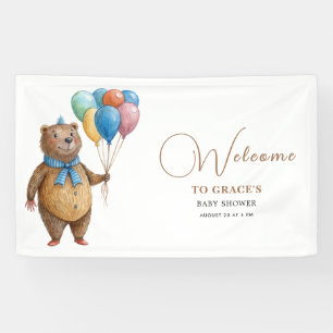 Wir können frühzeitig abwarten Bärenballon Babydus Banner