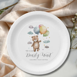 Wir können frühzeitig abwarten Bear Balloon Baby D Pappteller