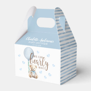 Wir können frühzeitig abwarten Blue Baby Dusche Ge Geschenkschachtel