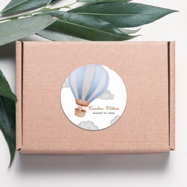 wir können frühzeitig abwarten Boy cub Babydusche Runder Aufkleber (Von Creator hochgeladen)