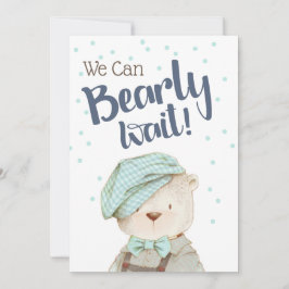 Wir können frühzeitig abwarten Boy Woodland Bear B Einladung