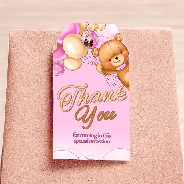 Wir können frühzeitig abwarten - Girl Baby Shot Ta Geschenkanhänger (We Can Bearly Wait - Girl Baby Shower Gift Tag)