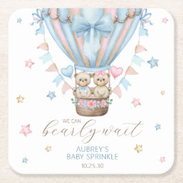 Wir können frühzeitig abwarten Junge Mädchen Twin Rechteckiger Pappuntersetzer