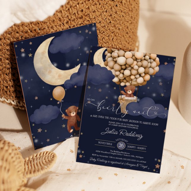 Wir können frühzeitig abwarten Luftballon Teddy Ba Einladung (Von Creator hochgeladen)