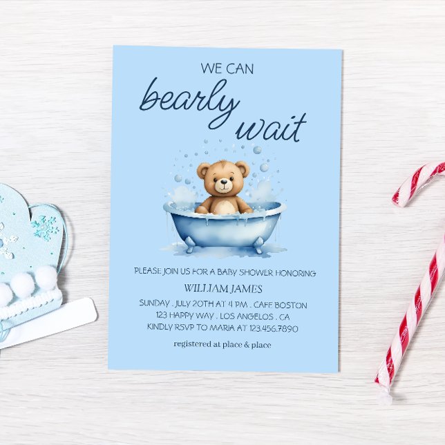 Wir können frühzeitig abwarten - Niedliche Teddy B Einladung (Von Creator hochgeladen)